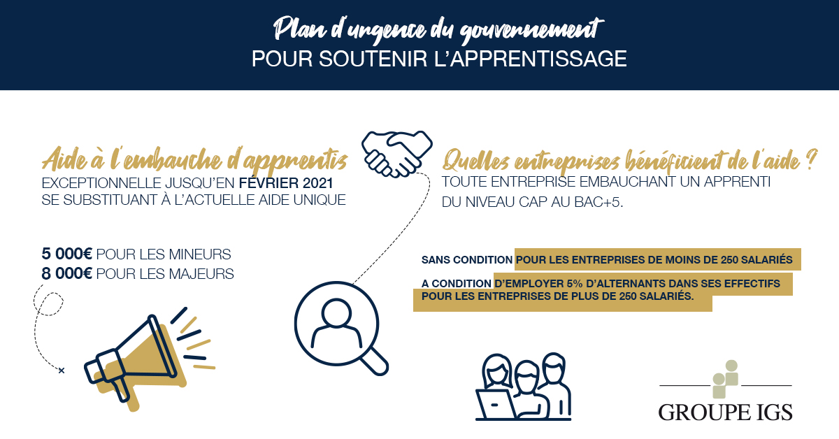 infographie plan d'urgence apprentissage gouvernement