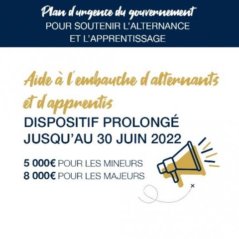 dispositif du gouvernement pour l'aide à l'embauche d'alternant